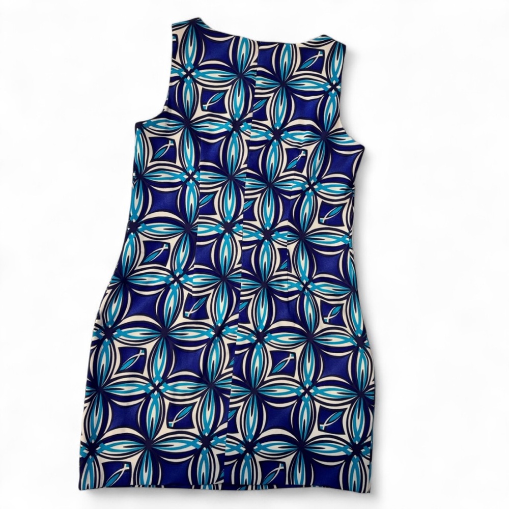 AGB Size 14 Blue Geometric Shift Dress A Line Versatile - Picture 2 of 6